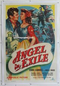 k257 ANGEL IN EXILE linen one-sheet movie poster '48 John Carroll, Mara