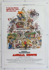 k258 ANIMAL HOUSE linen one-sheet movie poster '78 Belushi, Landis classic!