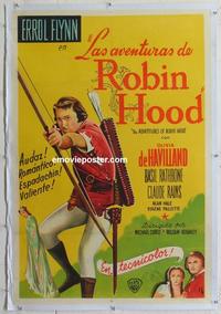k211 ADVENTURES OF ROBIN HOOD linen Argentinean movie poster R40s