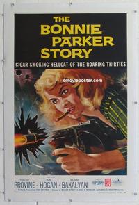 k275 BONNIE PARKER STORY linen one-sheet movie poster '58 AIP, great image!