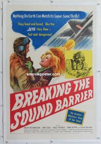k278 BREAKING THE SOUND BARRIER linen one-sheet movie poster '52 Ann Todd