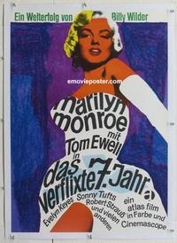 k113 SEVEN YEAR ITCH linen German movie poster R66 sexy Marilyn Monroe!