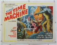 k244 TIME MACHINE linen half-sheet movie poster '60 Rod Taylor, Mimieux
