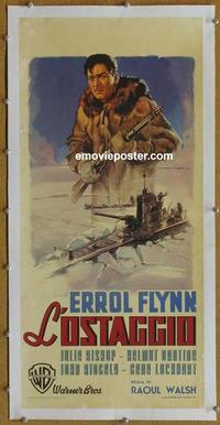k041 NORTHERN PURSUIT linen Italian locandina movie poster '43 Flynn