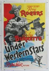 k474 UNDER WESTERN STARS linen one-sheet movie poster '38 first Roy Rogers!