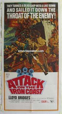m197 ATTACK ON THE IRON COAST three-sheet movie poster '68 Lloyd Bridges