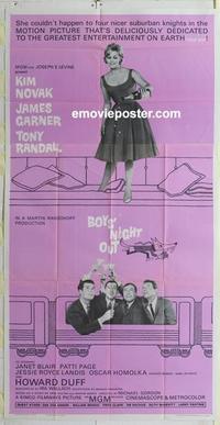 m199 BOYS' NIGHT OUT three-sheet movie poster '62 sexy Kim Novak, James Garner