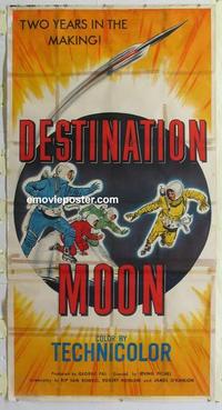 m191 DESTINATION MOON three-sheet movie poster '50 Robert A. Heinlein, Pichel
