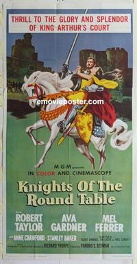 m207 KNIGHTS OF THE ROUND TABLE three-sheet movie poster R62 Robert Taylor