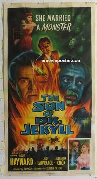 m194 SON OF DR JEKYLL three-sheet movie poster '51 Louis Hayward, horror!