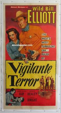 m051 VIGILANTE TERROR linen three-sheet movie poster '53 Wild Bill Elliott