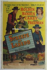 m182 STREETS OF LAREDO style Y 40x60 movie poster '49 William Holden