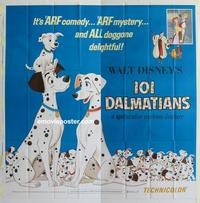m225 ONE HUNDRED & ONE DALMATIANS six-sheet movie poster R69 Disney classic!