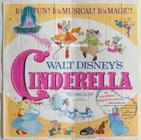 m219 CINDERELLA six-sheet movie poster R65 Walt Disney classic cartoon!
