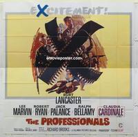 m227 PROFESSIONALS six-sheet movie poster '66 Burt Lancaster, Lee Marvin