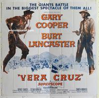 m231 VERA CRUZ six-sheet movie poster R60s Gary Cooper, Burt Lancaster