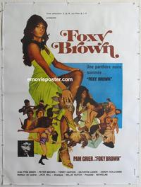m076 FOXY BROWN linen French one-panel movie poster '74 sexy Pam Grier!