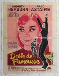 m077 FUNNY FACE linen French one-panel movie poster '57 Audrey Hepburn