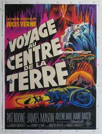 m081 JOURNEY TO THE CENTER OF THE EARTH linen French one-panel movie poster R60s