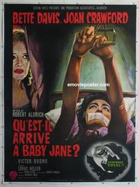 m091 WHAT EVER HAPPENED TO BABY JANE linen French one-panel movie poster '62