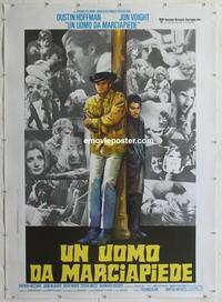 m064 MIDNIGHT COWBOY linen Italian one-panel movie poster '69 Hoffman, Voight