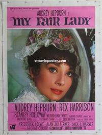 m065 MY FAIR LADY linen Italian one-panel movie poster R60s Audrey Hepburn
