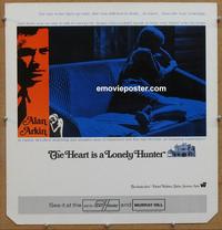 m142 HEART IS A LONELY HUNTER special jumbo 22x28 movie window card '68 Arkin