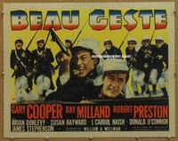 p010 BEAU GESTE half-sheet movie poster '39 Gary Cooper, Ray Milland