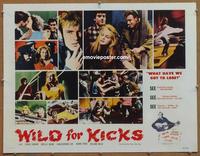 p009 BEAT GIRL half-sheet movie poster '61 bad girls, Wild For Kicks!