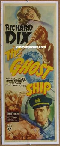 p039 GHOST SHIP insert movie poster '43 Richard Dix, Wade