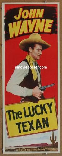 p040 LUCKY TEXAN 'red' insert movie poster R40s John Wayne with gun!