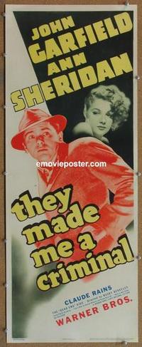 p046 THEY MADE ME A CRIMINAL insert movie poster R44 John Garfield