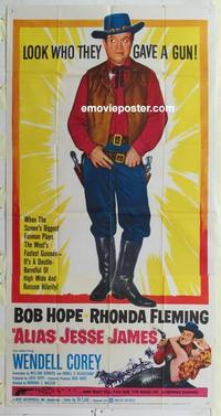 s033 ALIAS JESSE JAMES three-sheet movie poster '59 Bob Hope, Fleming