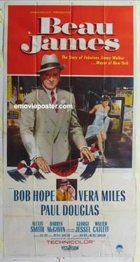 s066 BEAU JAMES three-sheet movie poster '57 Bob Hope as Jimmy Walker!
