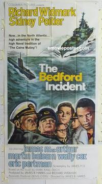 s067 BEDFORD INCIDENT three-sheet movie poster '65 Widmark, Sidney Poitier