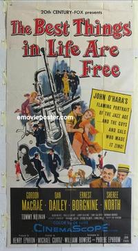 s072 BEST THINGS IN LIFE ARE FREE three-sheet movie poster '56 Gordon MacRae