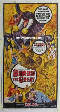 s086 BIMBO THE GREAT three-sheet movie poster '61 German circus big top!