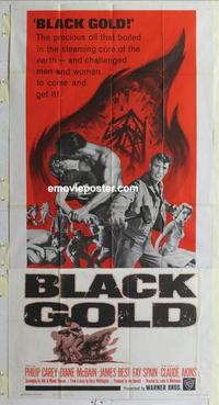 s091 BLACK GOLD three-sheet movie poster '62 Philip Carey, McBain
