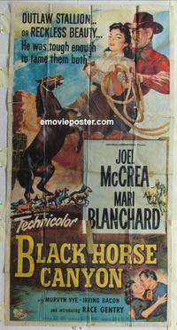 s094 BLACK HORSE CANYON three-sheet movie poster '54 Joel McCrea, Blanchard