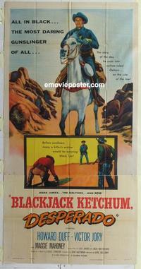 s098 BLACKJACK KETCHUM DESPERADO three-sheet movie poster '56 Howard Duff