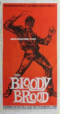 s106 BLOODY BROOD three-sheet movie poster '62 Peter Falk, drugs!