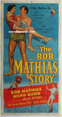 s108 BOB MATHIAS STORY three-sheet movie poster '54 Olympic decathlon!