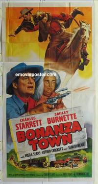 s115 BONANZA TOWN three-sheet movie poster '51 Charles Starrett, Burnette