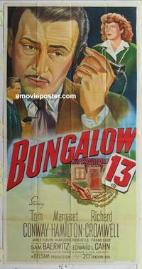 s134 BUNGALOW 13 three-sheet movie poster '48 Tom Conway, Margaret Hamilton