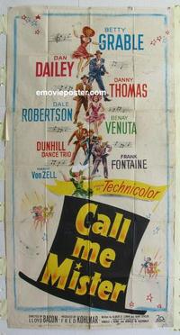 s141 CALL ME MISTER three-sheet movie poster '51 Betty Grable, Dan Dailey
