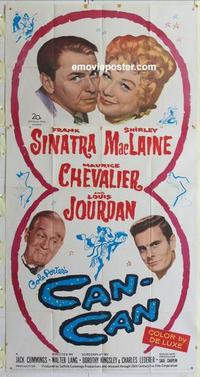 s146 CAN-CAN three-sheet movie poster '60 Frank Sinatra, Shirley MacLaine