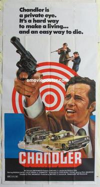 s158 CHANDLER three-sheet movie poster '71 Warren Oates, cool artwork!