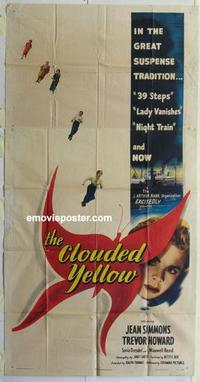 s175 CLOUDED YELLOW three-sheet movie poster '51 Trevor Howard, Jean Simmons