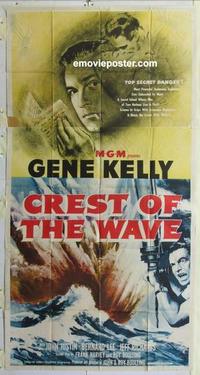 s200 CREST OF THE WAVE three-sheet movie poster '54 Gene Kelly, John Justin