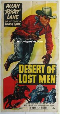 s227 DESERT OF LOST MEN three-sheet movie poster '51 cool Rocky Lane image!
